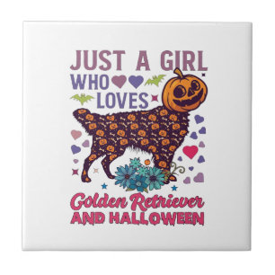 Halloween Golden Retriever_1 Tile