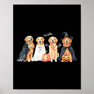 Halloween Golden Retriever Dog Poster