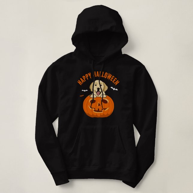 Halloween Golden Retriever Dog Pumpkin Costumes Hoodie (Design Front)
