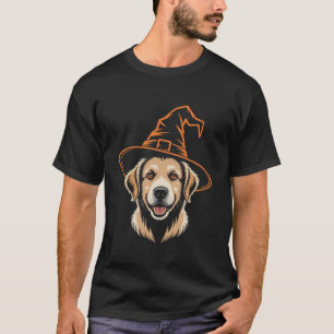 Halloween Golden Retriever Dog Witch Hat Spooky Se T-Shirt