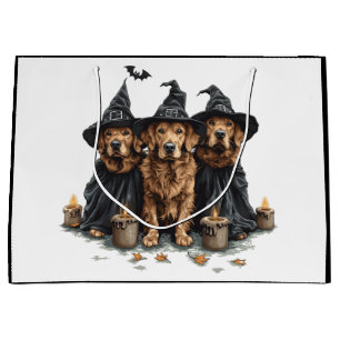Halloween Golden Retriever Dogs Jack O Lantern Large Gift Bag