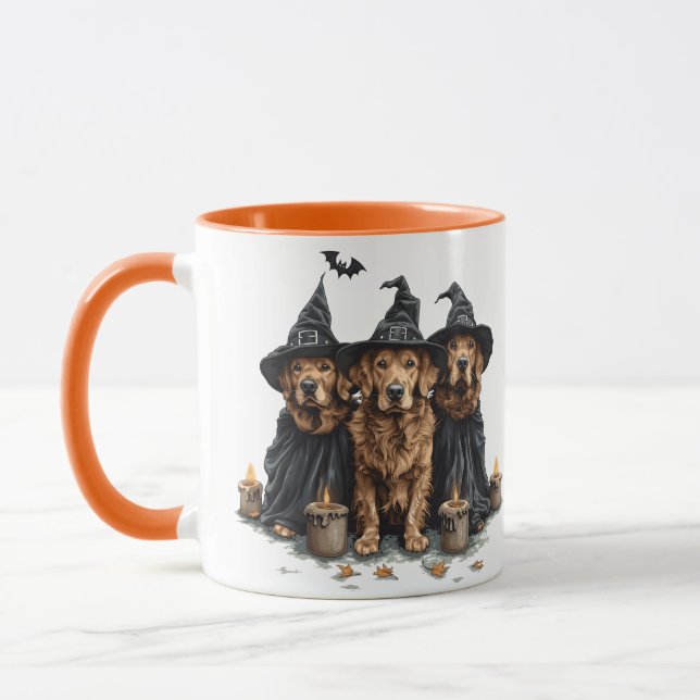 Halloween Golden Retriever Dogs Jack O Lantern Mug (Left)