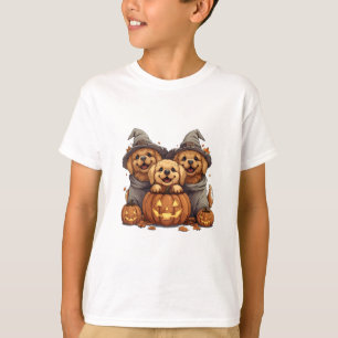 Halloween Golden Retriever Dogs Jack O Lantern T-Shirt