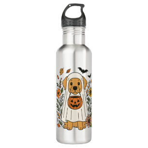 Halloween Golden Retriever Flowers 710 Ml Water Bottle