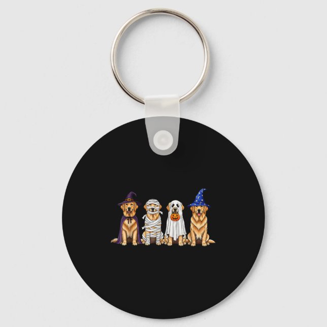 Halloween Golden Retriever Ghost Soky Dog Lovers D Key Ring (Front)