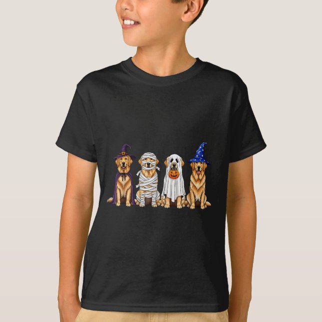 Halloween Golden Retriever Ghost Soky Dog Lovers D T-Shirt (Front)