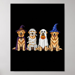 Halloween Golden Retriever Ghost Spooky Dog Lovers Poster