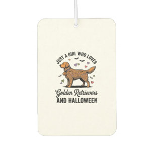 Halloween Golden Retriever Girl Dog Mum Vintage Ar Car Air Freshener