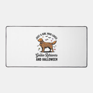 Halloween Golden Retriever Girl Dog Mum Vintage Ar Desk Mat