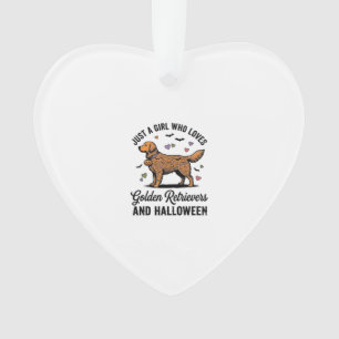 Halloween Golden Retriever Girl Dog Mum Vintage Ar Ornament