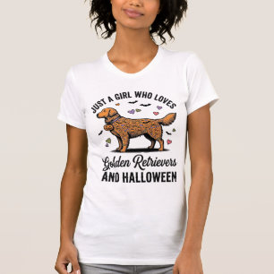 Halloween Golden Retriever Girl Dog Mum Vintage Ar T-Shirt