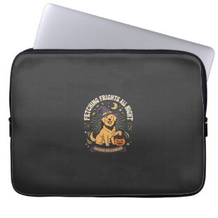 Halloween Golden Retriever Pumpkin Mischief Laptop Sleeve