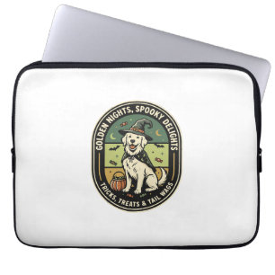 Halloween Golden Retriever Spooky Night Club Laptop Sleeve