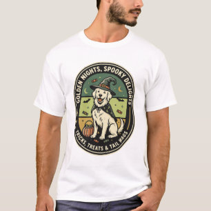 Halloween Golden Retriever Spooky Night Club T-Shirt