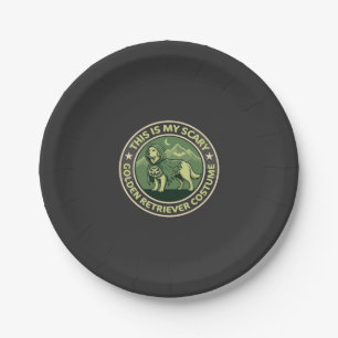 Halloween Golden Retriever This is my Scary_1 Paper Plate
