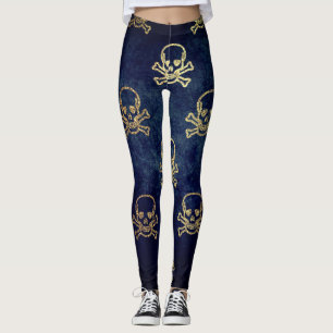 Halloween Golden Skulls Leggings