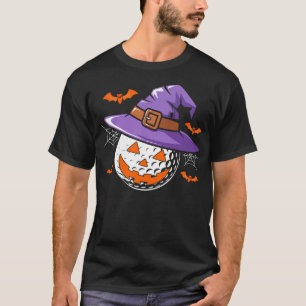 Halloween Golf Ball Witch Hat Pumpkin Spooky Bat W T-Shirt