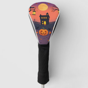 Halloween Golf Head Cover – Spooky Pumpkins & Cats