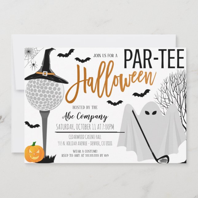 Halloween Golf Party Invitation (Front)