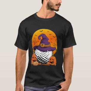 Halloween Golf Player Witch Hat Pumpkin Golf Fan M T-Shirt
