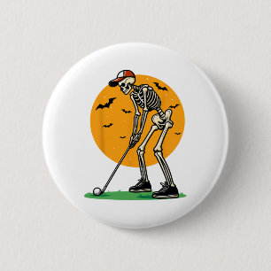 Halloween Golf Skeleton Golfer Funny Halloween Gol 6 Cm Round Badge