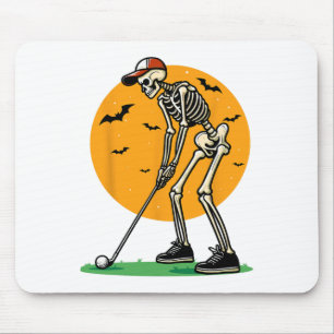 Halloween Golf Skeleton Golfer Funny Halloween Gol Mouse Mat