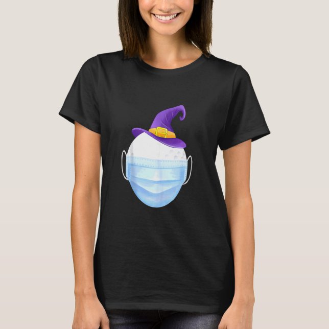 Halloween Golfer Costume Golf Wearing Face Mask Cu T-Shirt (Front)