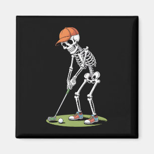 Halloween Golfer Golf Player Skeleton Golf Funny M Magnet