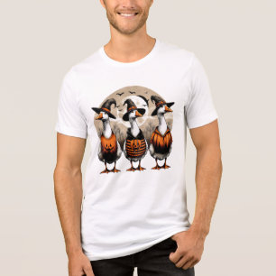 Halloween Goose Boo Ghost Autumn Pumpkin  Tri-Blend Shirt