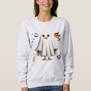 Halloween Goose Cute Ghost Goose Lover Funny Bird Sweatshirt