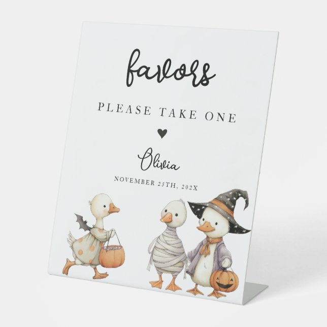 Halloween Goose Favours Sign personalised (Front)