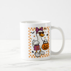 Halloween Goose Ghost Bow Coquette Trick Or Treat Coffee Mug