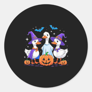 Halloween Goose Ghost Pumpkin Witch Costume Soky F Classic Round Sticker