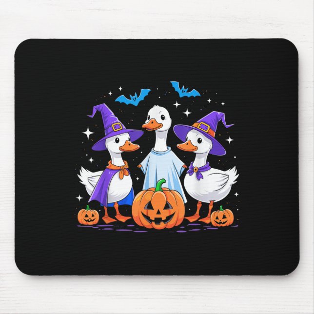 Halloween Goose Ghost Pumpkin Witch Costume Soky F Mouse Mat (Front)