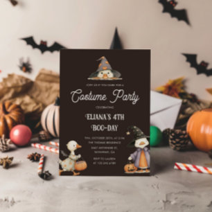 Halloween Goose Kids Birthday Costume Party  Invitation