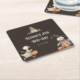 Halloween Goose Kids Birthday Costume Party  Square Paper Coaster