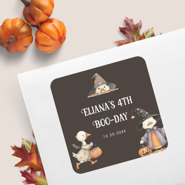 Halloween Goose Kids Birthday Costume Party  Square Sticker (Creator Uploaded)