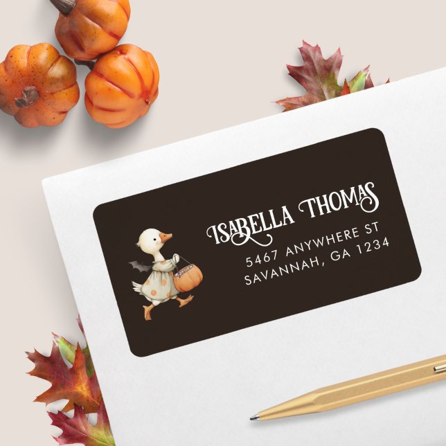 Halloween Goose Kids Birthday Party Return Address Label (Creator Uploaded)
