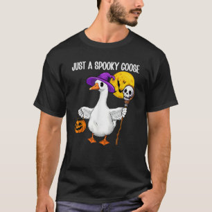 Halloween Goose Spooky Pumpkin Skull bat Women Gir T-Shirt