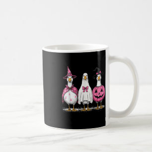 Halloween Goose Witch Pink Ribbon Breast Cancer Aw Coffee Mug