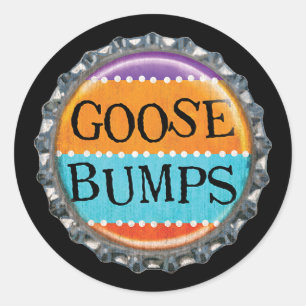 Halloween Goosebumps Bottle Cap Classic Round Sticker