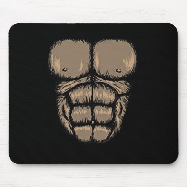 Halloween Gorilla Chest Costume Cute Monkey Muscle Mouse Mat (Front)