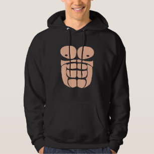 Halloween Gorilla Chest Costume Sixpack Monkey Hoodie