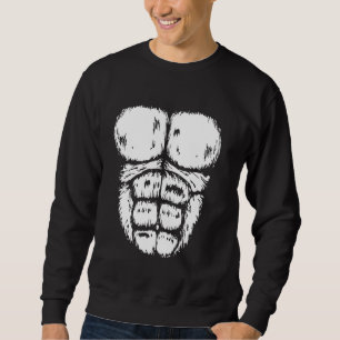 Halloween Gorilla Chest Funny Lazy Costume Sweatshirt