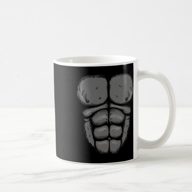 Halloween Gorilla Monkey Belly Chest Costume Men B Coffee Mug (Right)