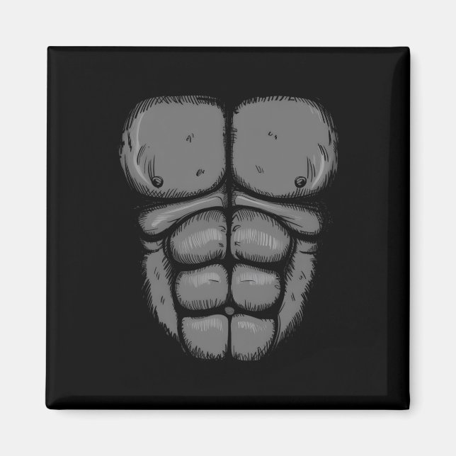 Halloween Gorilla Monkey Belly Chest Costume Men B Magnet (Front)