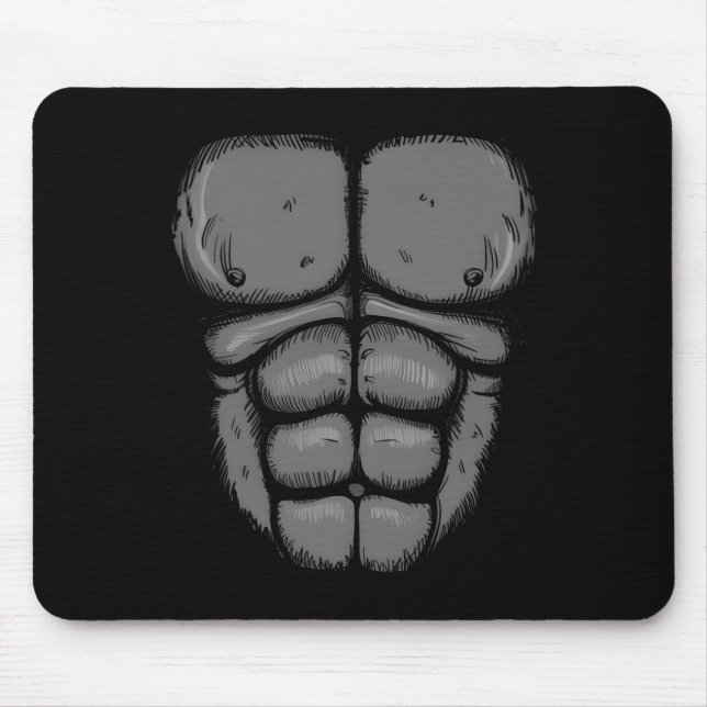 Halloween Gorilla Monkey Belly Chest Costume Men B Mouse Mat (Front)