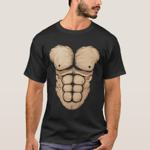 Halloween Gorilla Monkey Belly Chest Costume Men B T-Shirt