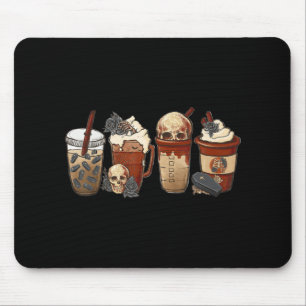 Halloween Goth girl coffee pumpkin spice latte ice Mouse Mat