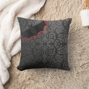 Halloween Gothic Bat  Blooms Twilight Cover Cushion